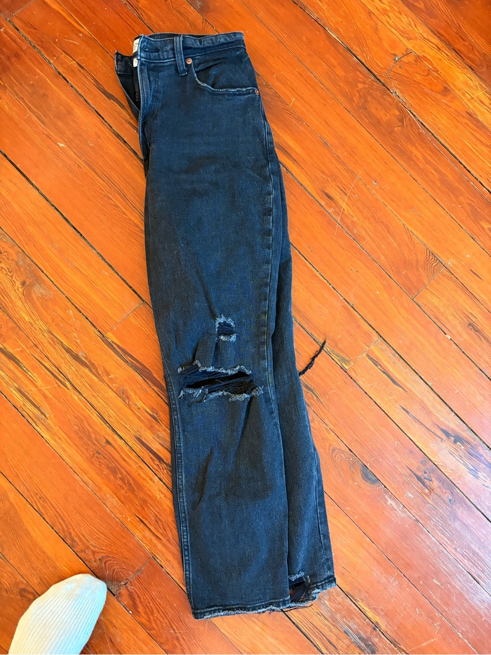 Black Distressed Slim Jeans